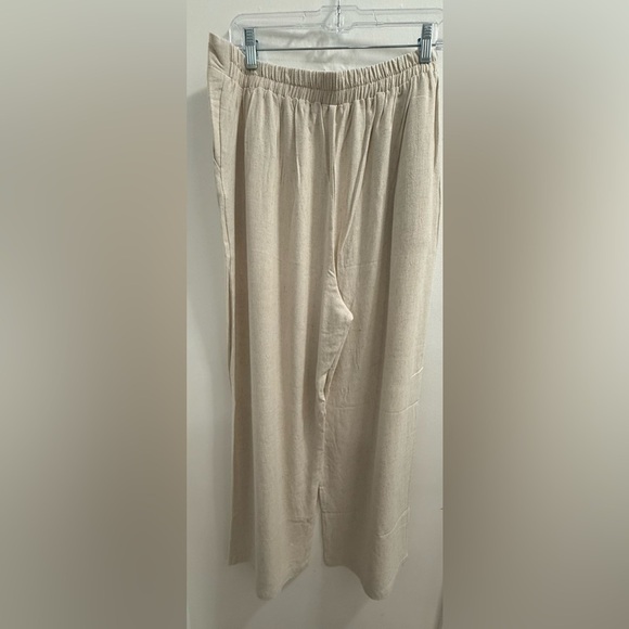 Blu Pepper/Perch Plus High Waist wide leg pleated linen pants - Picture 2 of 2